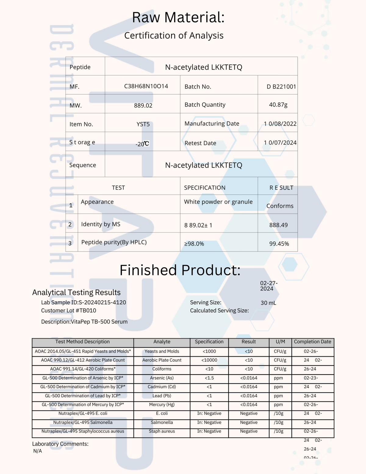 TB Serum+ | Targeted Support Formula – 10mg / 30ml supporting product image by VitaPep